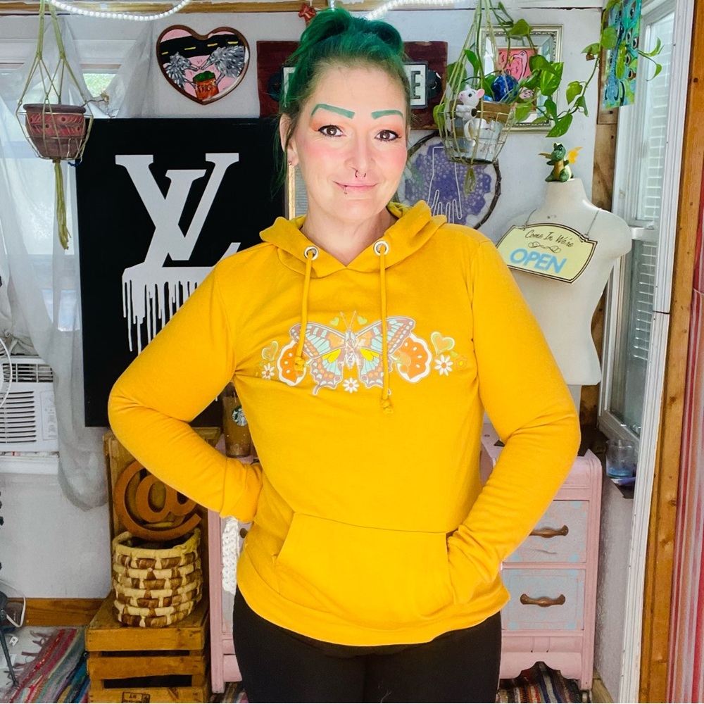 Chemistry Yellow Gold Long Sleeve Hoodie Size Small - Picture 6 of 14